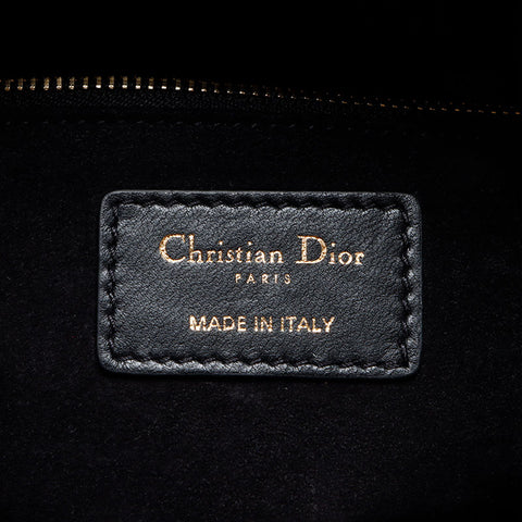 クリスチャンディオール Christian Dior レディディオール カナージュ ラムスキン ミディアム ショルダーバッグ ブラック WS13619