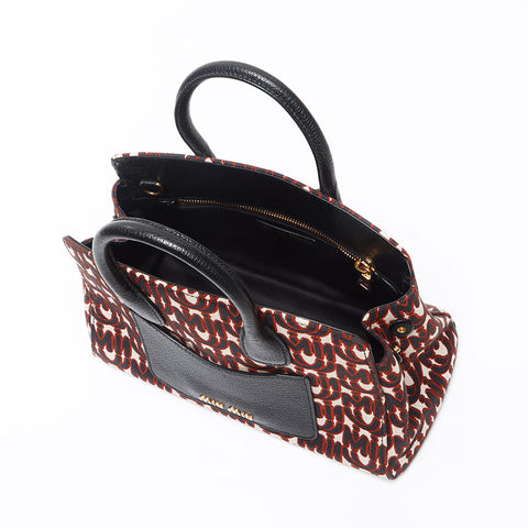 ミュウ ミュウ Miu Miu ジャガード 2way マルチカラー ハンドバッグ ブラック WS13620