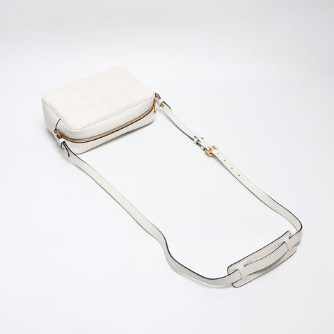 プラダ PRADA グレースカーフ レザー ロゴ ショルダーバッグ ホワイト WS13621
