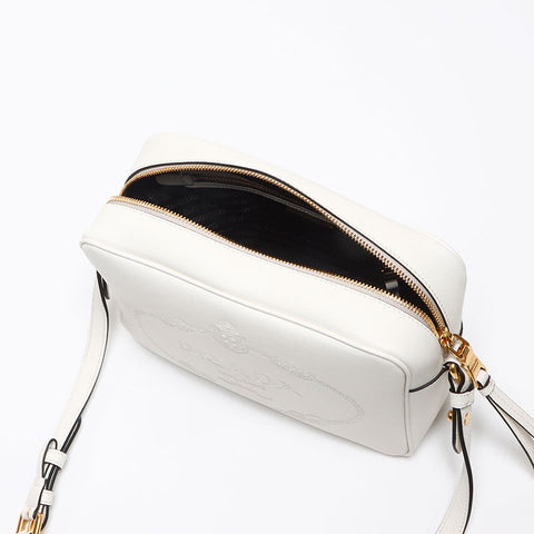 プラダ PRADA グレースカーフ レザー ロゴ ショルダーバッグ ホワイト WS13621