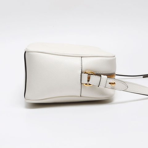 プラダ PRADA グレースカーフ レザー ロゴ ショルダーバッグ ホワイト WS13621