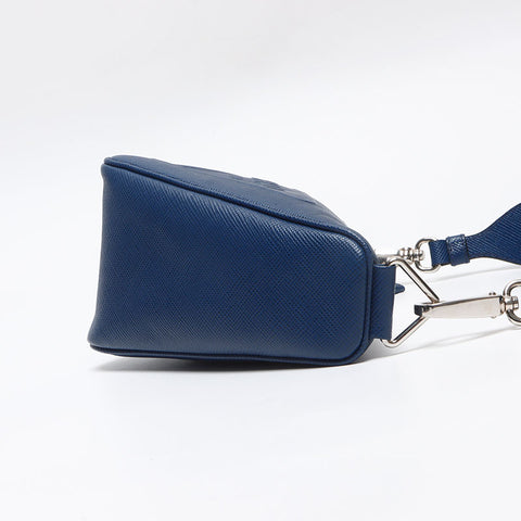 プラダ PRADA トライアングル レザー ショルダーバッグ ブルー WS13622
