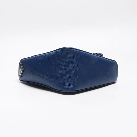 プラダ PRADA トライアングル レザー ショルダーバッグ ブルー WS13622