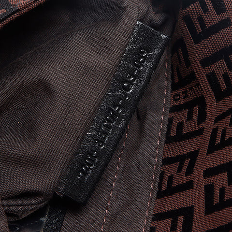 フェンディ FENDI ミニ ズッキーノ マンマ ショルダーバッグ ブラウン WS13624