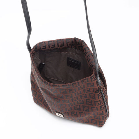 FENDI Mini Zucchino Mamma Shoulder Bag Brown WS13624