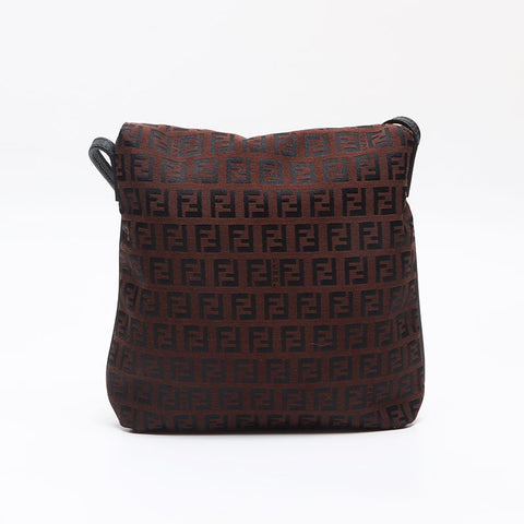 フェンディ FENDI ミニ ズッキーノ マンマ ショルダーバッグ ブラウン WS13624