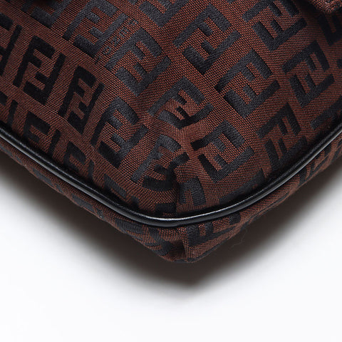 FENDI Mini Zucchino Mamma Shoulder Bag Brown WS13624