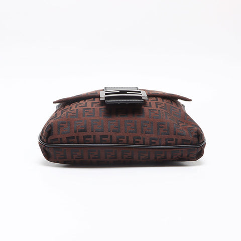 FENDI Mini Zucchino Mamma Shoulder Bag Brown WS13624