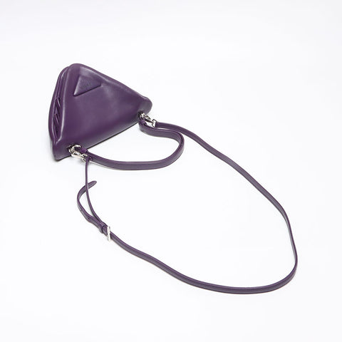 プラダ PRADA ナッパレザー パデット トライアングル ハンドバッグ パープル WS13632