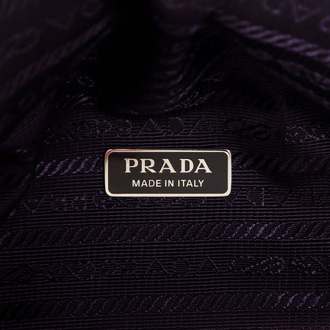 プラダ PRADA ナッパレザー パデット トライアングル ハンドバッグ パープル WS13632