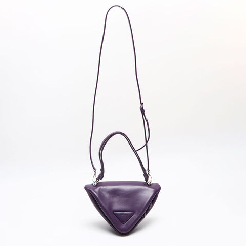 プラダ PRADA ナッパレザー パデット トライアングル ハンドバッグ パープル WS13632