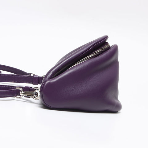 プラダ PRADA ナッパレザー パデット トライアングル ハンドバッグ パープル WS13632