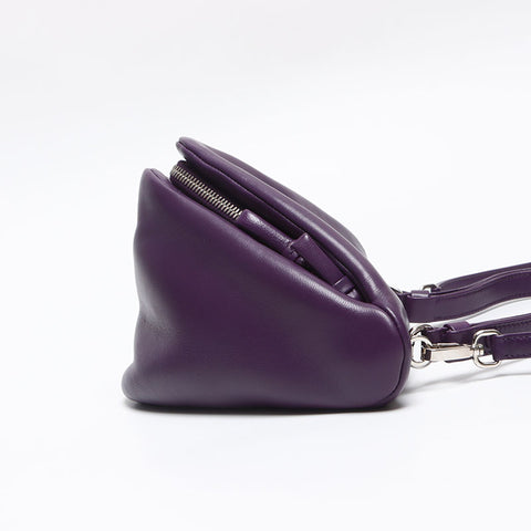 プラダ PRADA ナッパレザー パデット トライアングル ハンドバッグ パープル WS13632