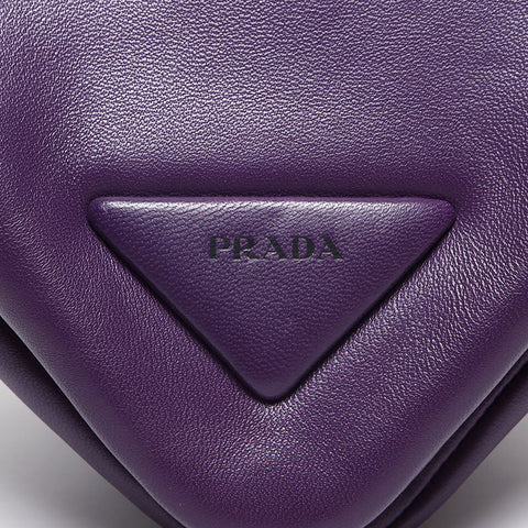 PRADA Sac à main triangle rembourré en cuir Nappa violet WS13632