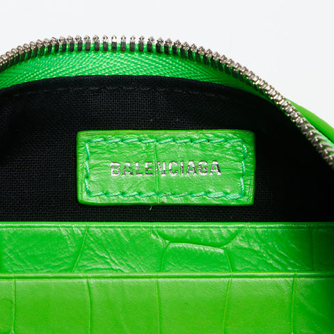 BALENCIAGA Le Cagoule Mini Leather Shoulder Bag green WS13635