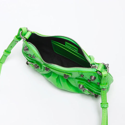 BALENCIAGA Le Cagoule Mini Leather Shoulder Bag green WS13635