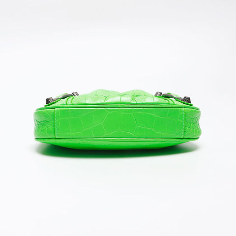 BALENCIAGA Le Cagoule Mini Leather Shoulder Bag green WS13635
