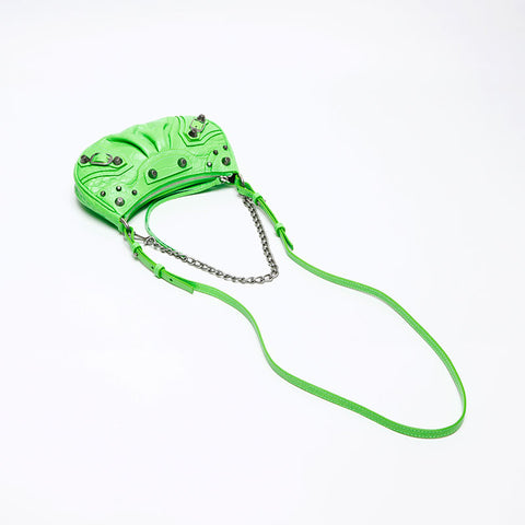 BALENCIAGA Le Cagoule Mini Leather Shoulder Bag green WS13635
