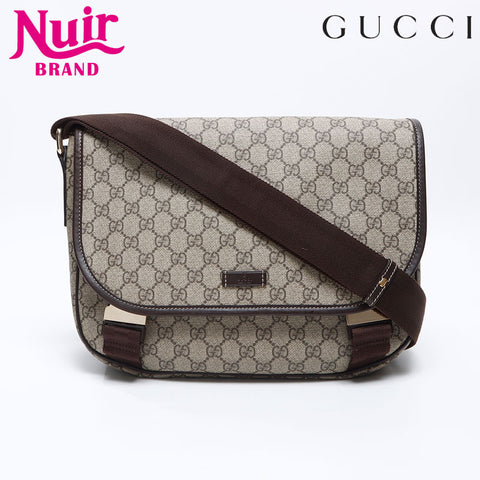 GUCCI GG canvas GG Supreme messenger bag crossbody Shoulder Bag beige WS13636