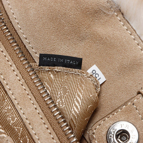 プラダ PRADA カナパ エコラパン トートバッグ ハンドバッグ ベージュ WS13638
