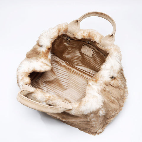 プラダ PRADA カナパ エコラパン トートバッグ ハンドバッグ ベージュ WS13638