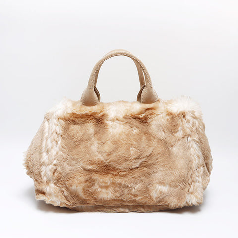 プラダ PRADA カナパ エコラパン トートバッグ ハンドバッグ ベージュ WS13638