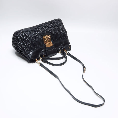 Miu Miu Materassee 2WAY Shoulder Bag Handbag black WS13641