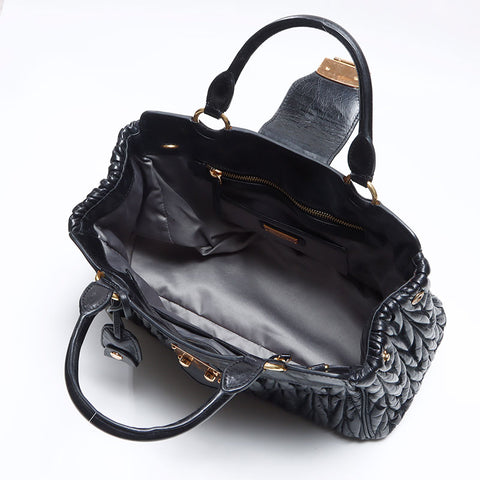 Miu Miu Materassee 2WAY Shoulder Bag Handbag black WS13641