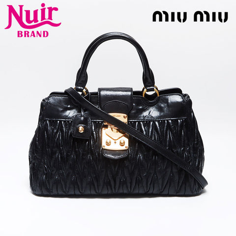 Miu Miu Materassee 2WAY Shoulder Bag Handbag black WS13641