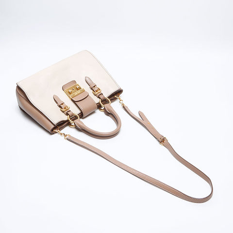Miu Miu Madras Leather 2WAY Handbag beige WS13642