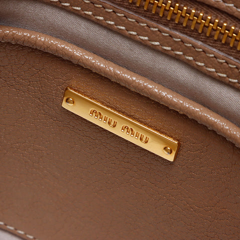 Miu Miu Madras Leather 2WAY Handbag beige WS13642