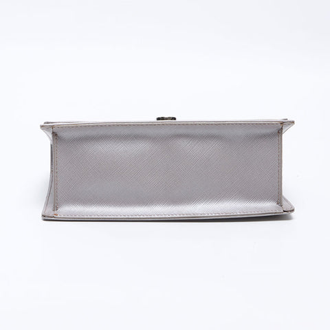 サルヴァトーレフェラガモ Salvatore Ferragamo シルバー金具 ガンチーニ ハンドバッグ ショルダーバッグ グレー WS13643