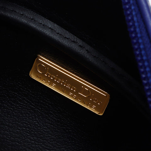 Christian Dior 2WAY Handbag Oval Shoulder Bag blue WS13644