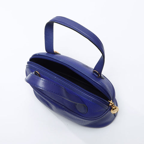 Christian Dior 2WAY Handbag Oval Shoulder Bag blue WS13644