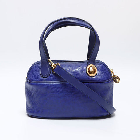 Christian Dior 2WAY Handbag Oval Shoulder Bag blue WS13644