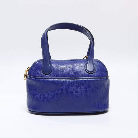 Christian Dior 2WAY Handbag Oval Shoulder Bag blue WS13644