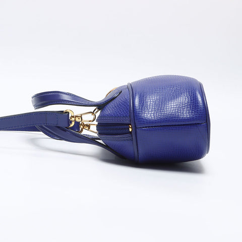 Christian Dior 2WAY Handbag Oval Shoulder Bag blue WS13644