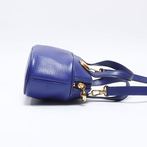 Christian Dior 2WAY Handbag Oval Shoulder Bag blue WS13644