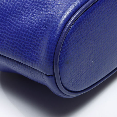 Christian Dior 2WAY Handbag Oval Shoulder Bag blue WS13644