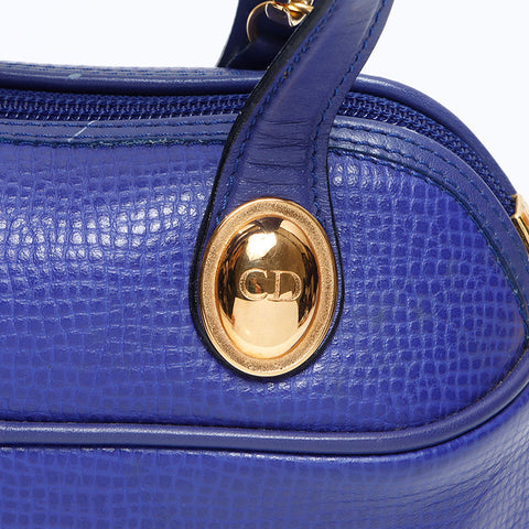 Christian Dior 2WAY Handbag Oval Shoulder Bag blue WS13644