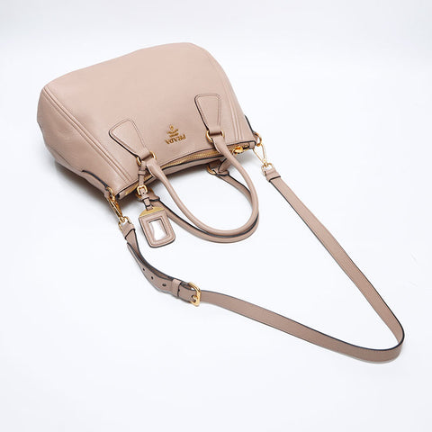 プラダ PRADA 2WAY ゴールド金具 ハンドバッグ ベージュ WS13645