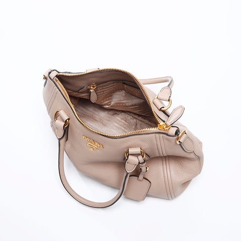プラダ PRADA 2WAY ゴールド金具 ハンドバッグ ベージュ WS13645