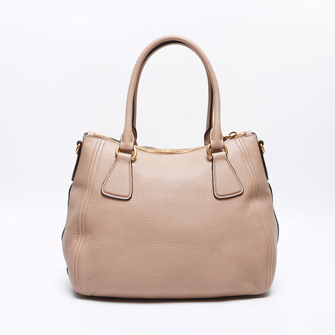 プラダ PRADA 2WAY ゴールド金具 ハンドバッグ ベージュ WS13645