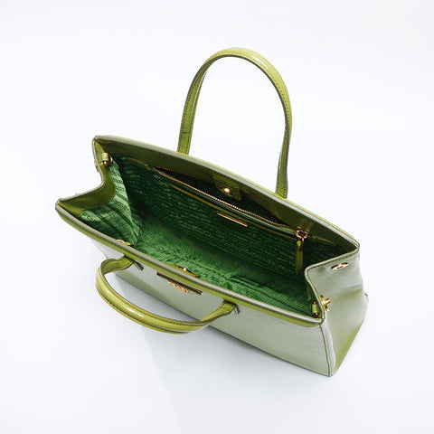 プラダ PRADA 2WAY サフィアーノ ハンドバッグ グリーン WS13646