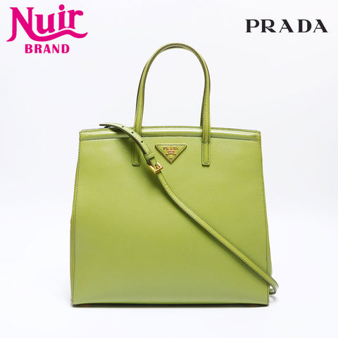 PRADA 2WAY Safiano Handbag green WS13646
