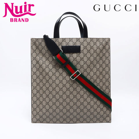 GUCCI GG Canvas GG Supreme Sherry Line Handbag beige WS13651