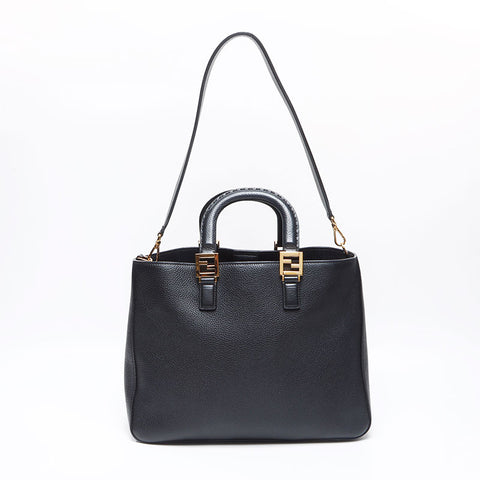 フェンディ FENDI FFトート 2way レザー トートバッグ ブラック WS13652
