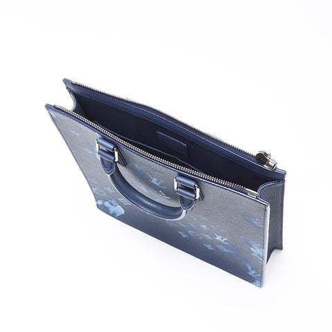 ルイ・ヴィトン LOUIS VUITTON サックプラ ウォーターカラー ICチップ 2way M57843 ハンドバッグ ネイビー WS13656