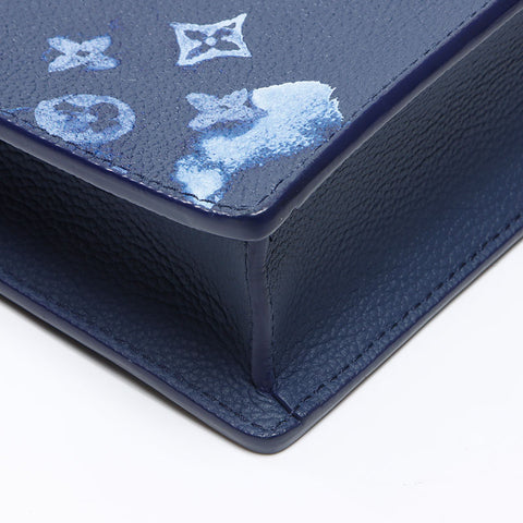 ルイ・ヴィトン LOUIS VUITTON サックプラ ウォーターカラー ICチップ 2way M57843 ハンドバッグ ネイビー WS13656