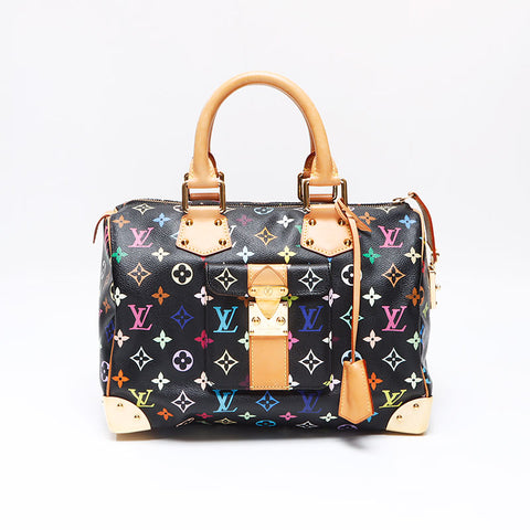 LOUIS VUITTON 2007 Multicolor M92642 Takashi Murakami Speedy 30 Boston bag black WS13657